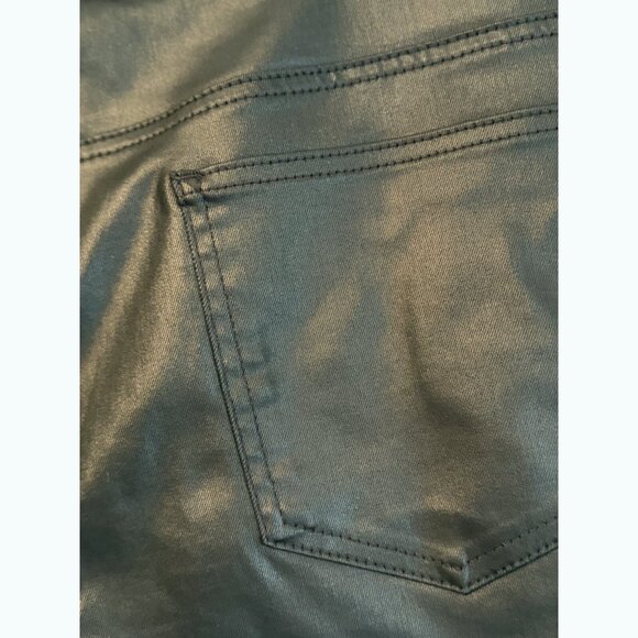 Chico’s So Slimming Women’s 16 Girlfriend Flare Pants Black Coated Edgy Chic - Picture 7 of 11